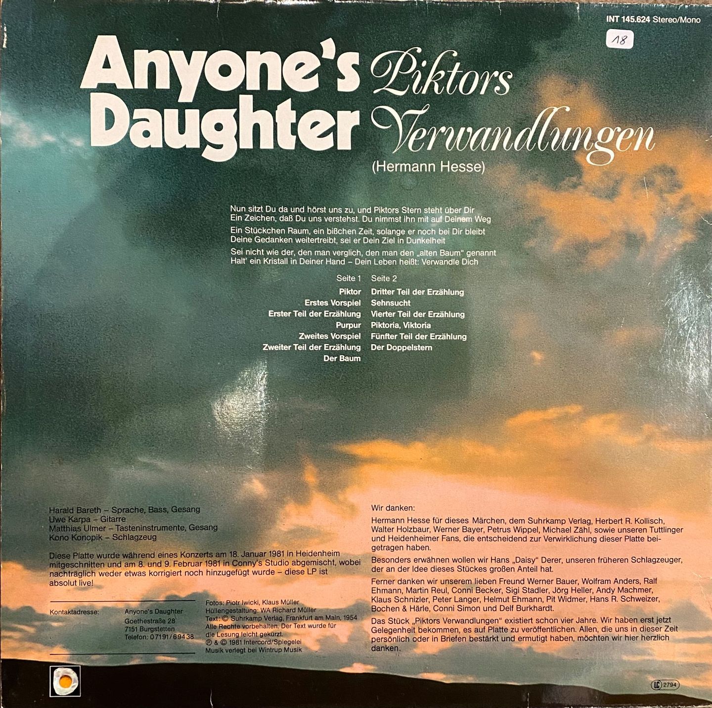 Anyone's Daughter - Piktors Verwandlungen | Spiegelei (INT 145.624) - 2