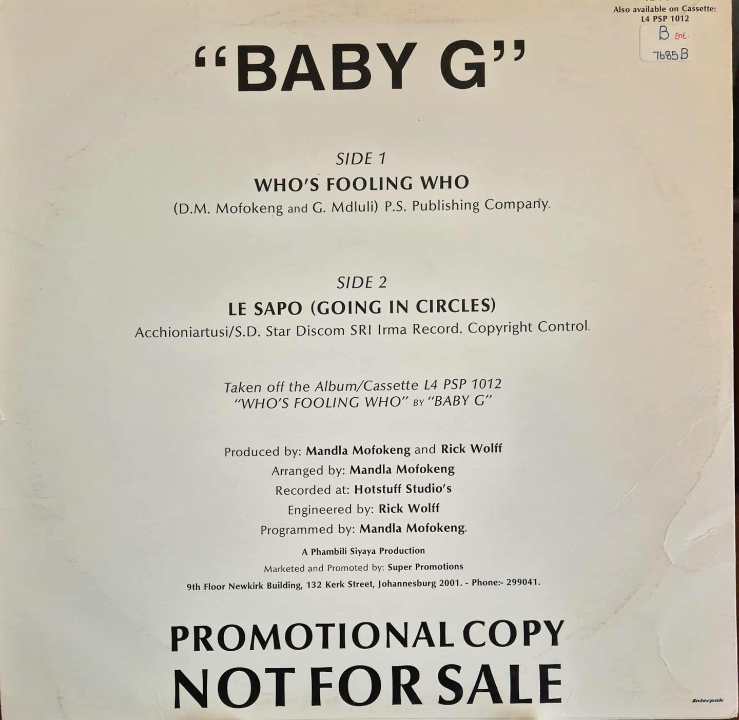 Baby G - Who´s Fooling Who | Phambili Siyaya Productions (12 PSP 9) - 2 Baby G - Who´s Fooling Who | Phambili Siyaya Productions (12 PSP 9) - 2