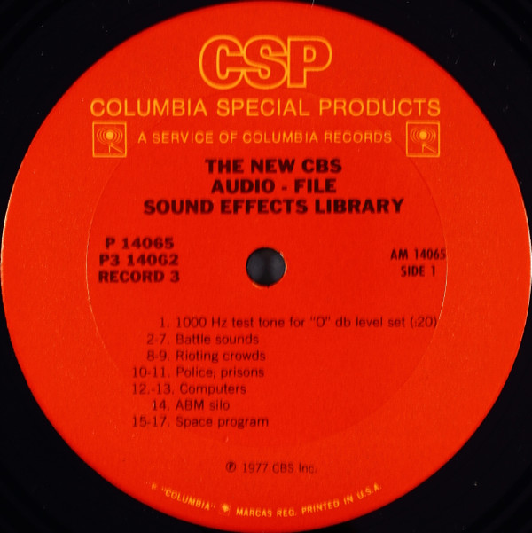 The New CBS Audio-File Sound Effects Library