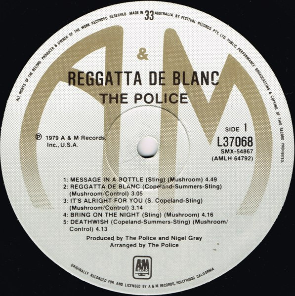 The Police - Reggatta De Blanc | A&M Records (L 37068) - 3 The Police - Reggatta De Blanc | A&M Records (L 37068) - 3