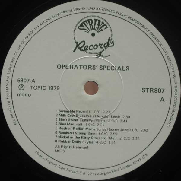 Various - Operators' Specials | String Records (STR807) - 3 Various - Operators' Specials | String Records (STR807) - 3