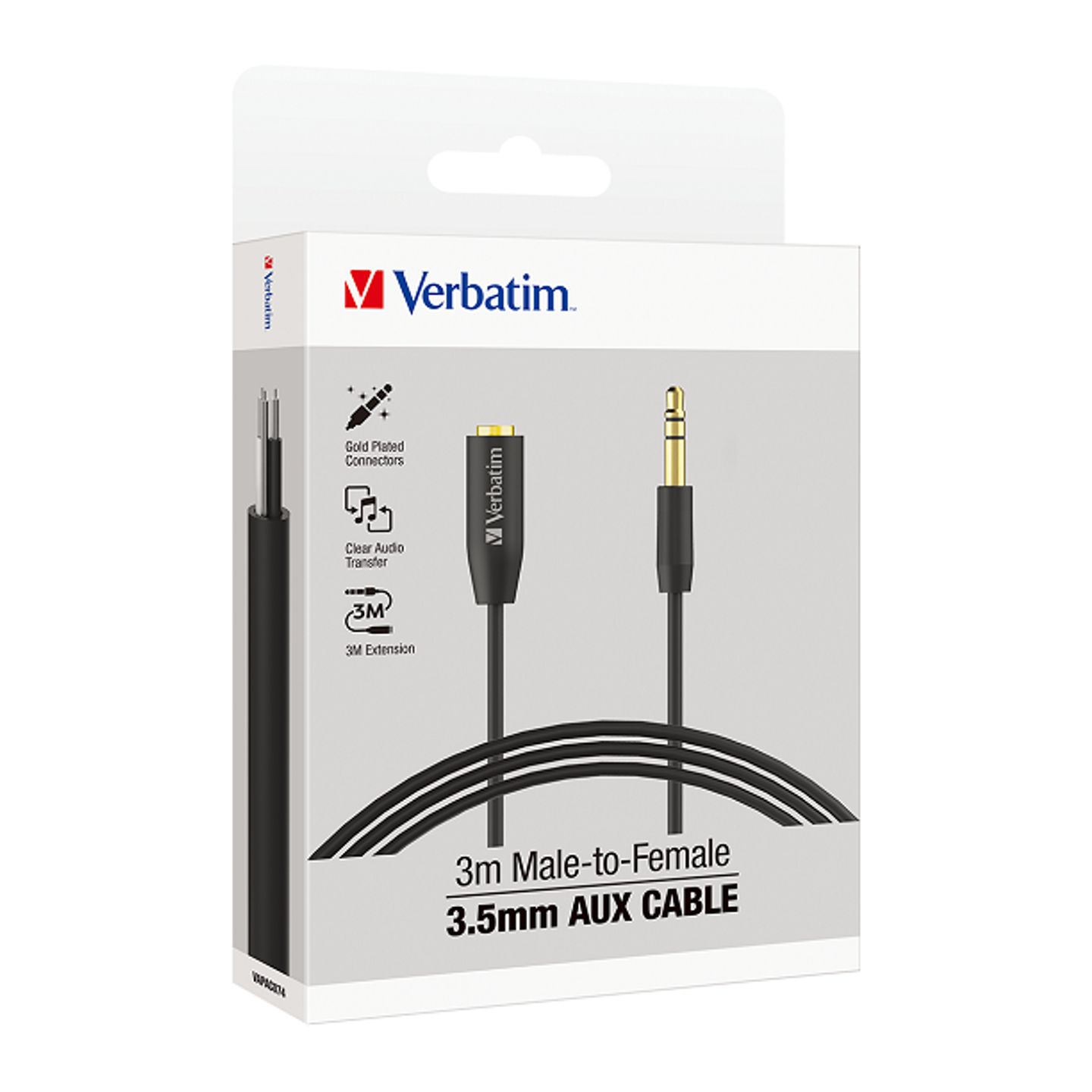 Verbatim - Verbatim 3m Male to Female 3.5m Aux Cable - main