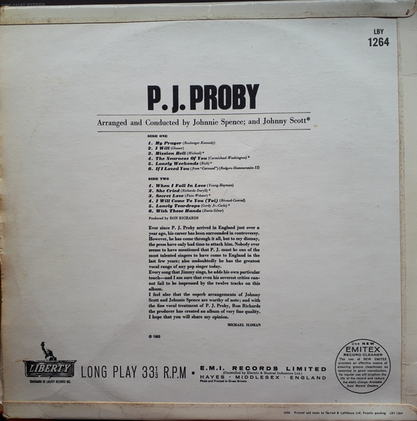 P.J. Proby - P.J. Proby | Liberty (LBY 1264) - 2 P.J. Proby - P.J. Proby | Liberty (LBY 1264) - 2