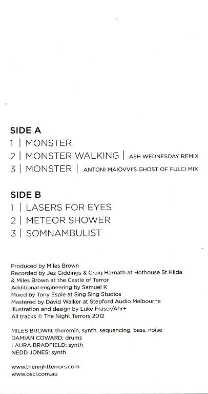 The Night Terrors - Monster / Lasers For Eyes | OSCL Records (OSCL001) - 2 The Night Terrors - Monster / Lasers For Eyes | OSCL Records (OSCL001) - 2