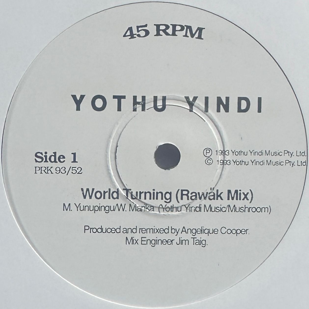 Yothu Yindi - World Turning | Mushroom (PRK 93/52) - main