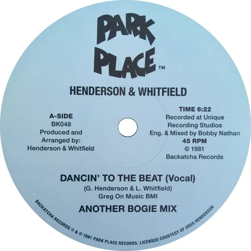 Greg Henderson & Leugene Whitfield - Dancin’ To The Beat | Backatcha Records (BK048) Greg Henderson & Leugene Whitfield - Dancin’ To The Beat | Backatcha Records (BK048)