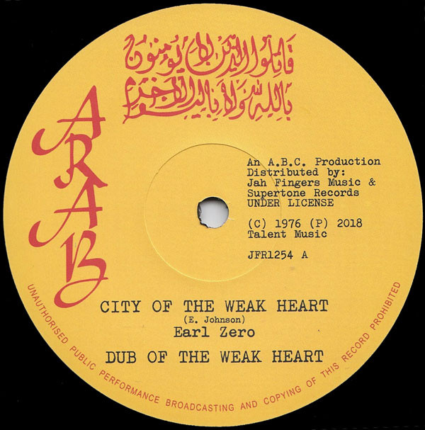 Earl Zero - City Of The Weak Heart / Please Officer | Arab (JFR1254) - main Earl Zero - City Of The Weak Heart / Please Officer | Arab (JFR1254) - main