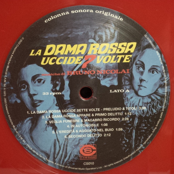 La Dama Rossa Uccide 7 Volte (Colonna Sonora Originale) (RSD22)