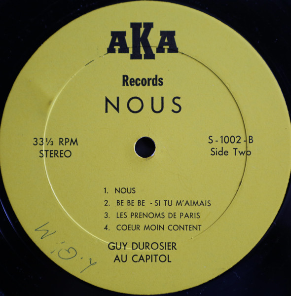 Guy Durosier - Et Son Triomphe Au Capitol | AKA Records (LP AKA 1002) - 3 Guy Durosier - Et Son Triomphe Au Capitol | AKA Records (LP AKA 1002) - 3