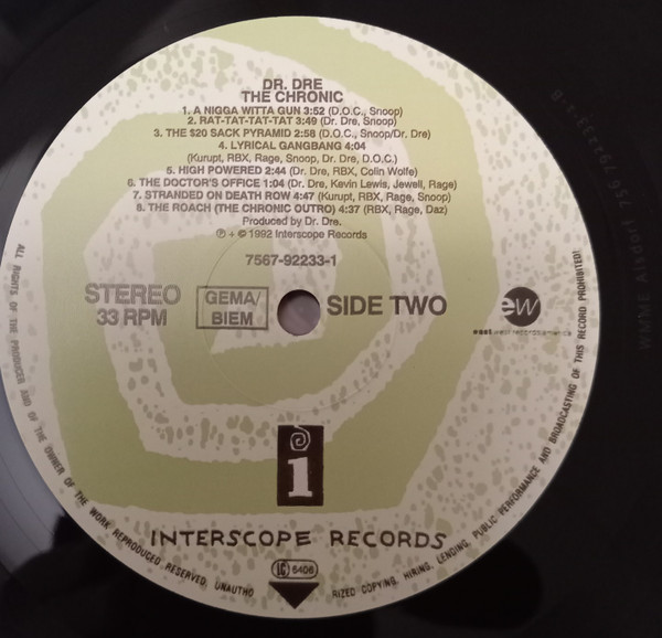 Dr. Dre - The Chronic | Interscope Records (7567-92233-1) - 3 Dr. Dre - The Chronic | Interscope Records (7567-92233-1) - 3