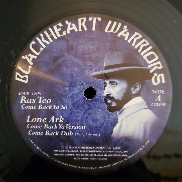 Ras Teo , Lone Ark - Come Back Ya so | Blackheart Warriors (BWR-1205) - main Ras Teo , Lone Ark - Come Back Ya so | Blackheart Warriors (BWR-1205) - main