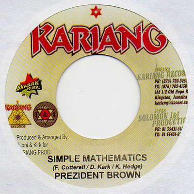 Prezident Brown - Simple Mathematics | Kariang Records (none)