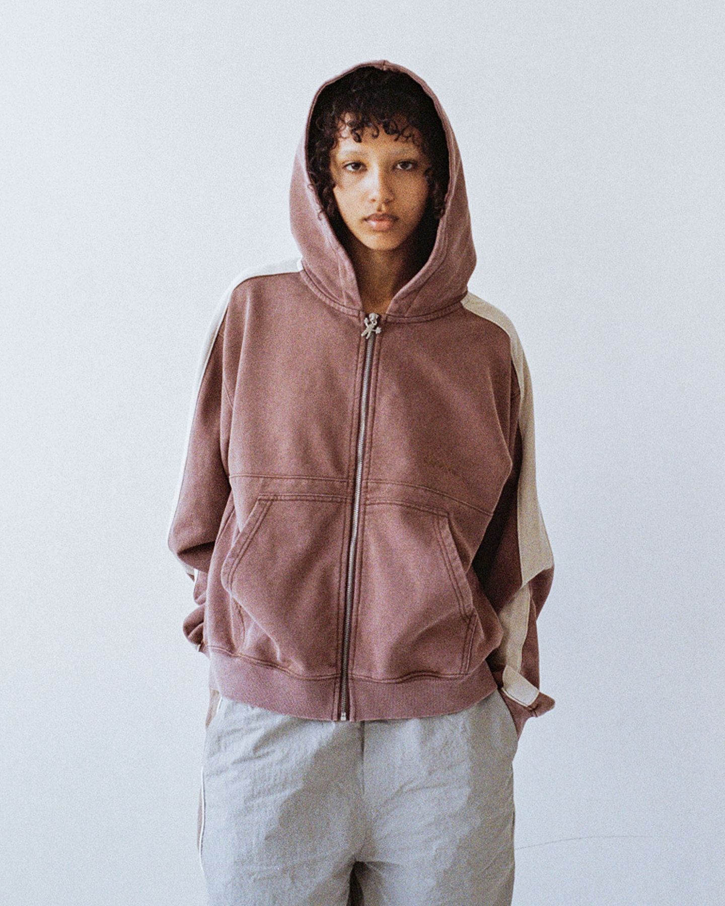 Edward Washed Zip Hood | Brown