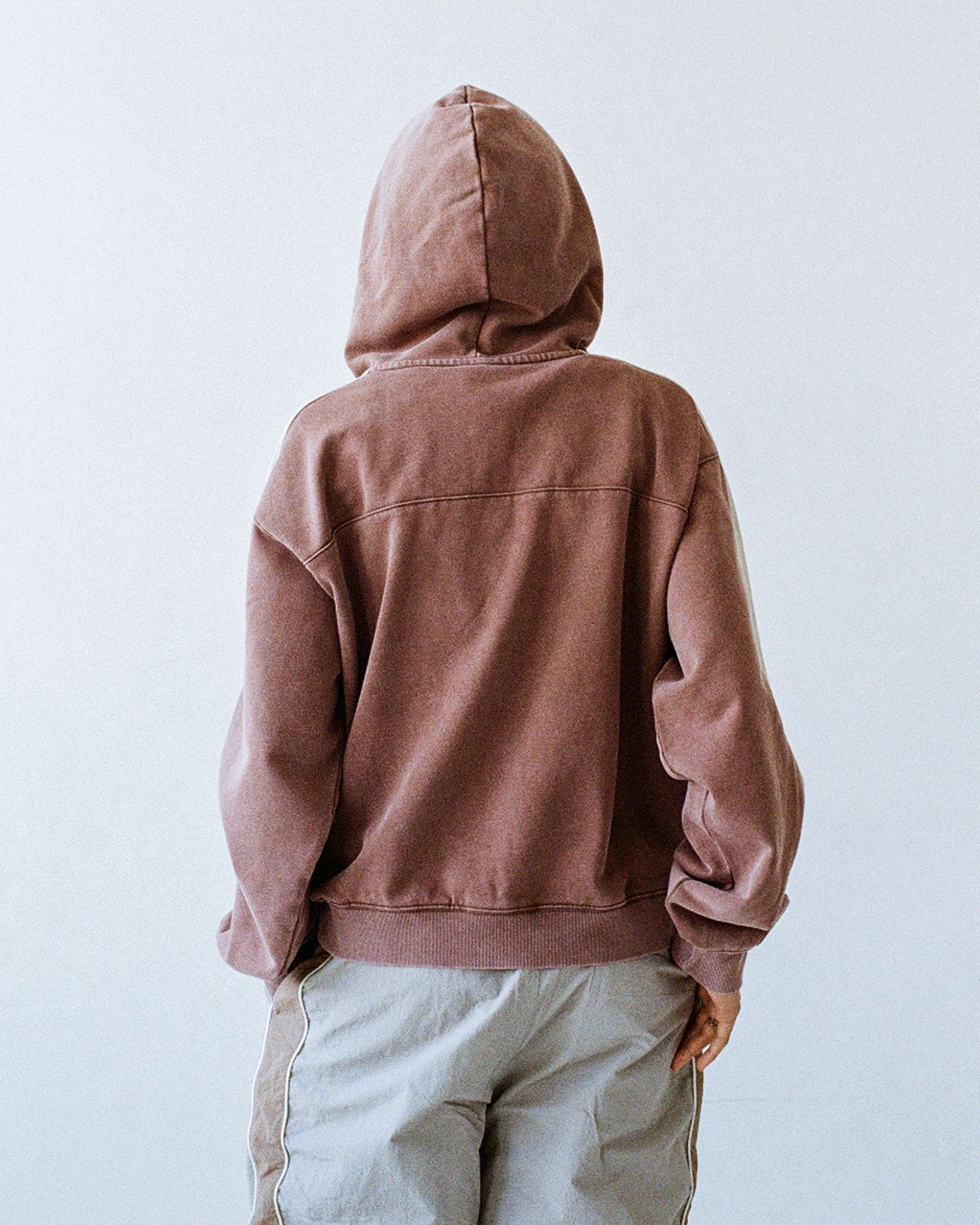 Edward Washed Zip Hood | Brown