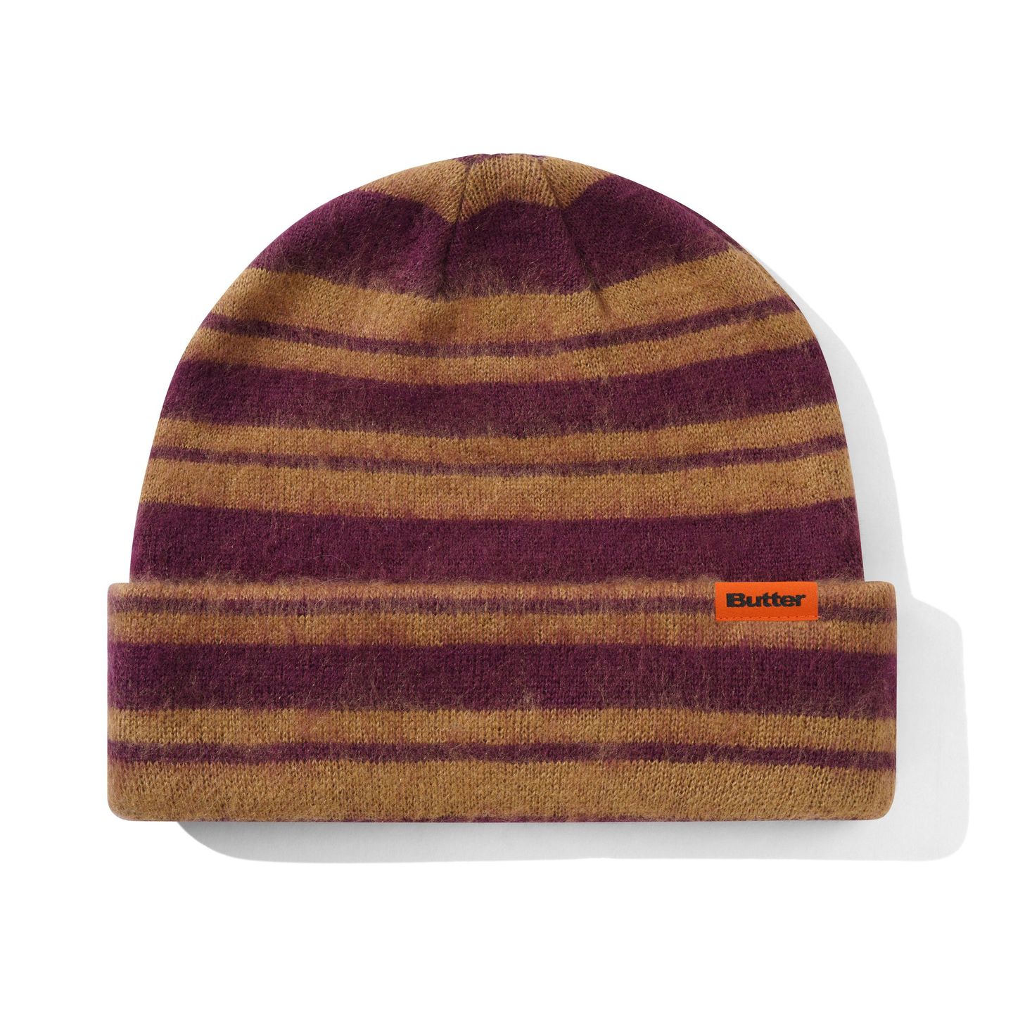 Band Mohair Beanie | Purple/Sand