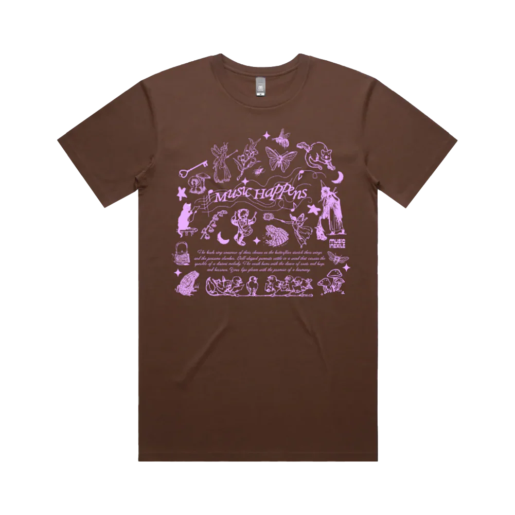 'Music Happens' T-Shirt | Brown