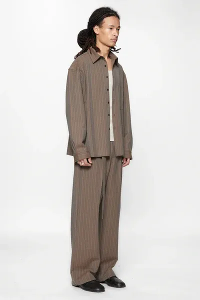 Limit Suit Trouser | Brown Pinstripe