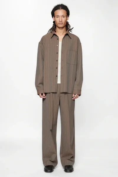 Limit Suit Trouser | Brown Pinstripe