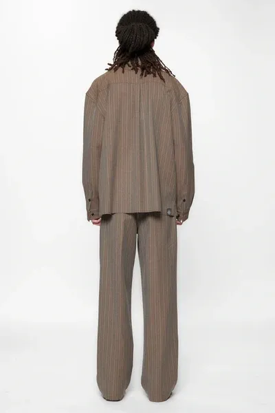 Limit Suit Trouser | Brown Pinstripe