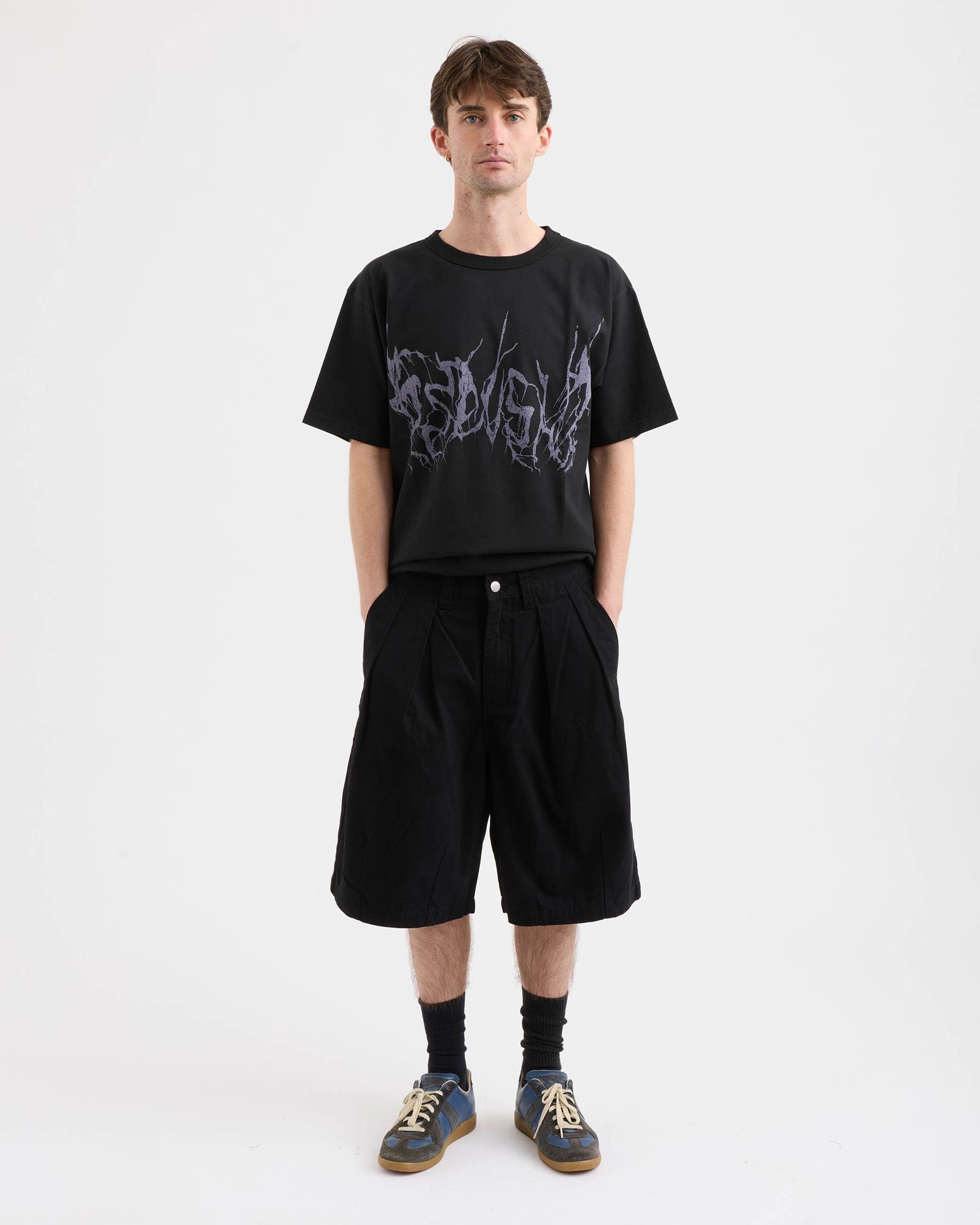 Pleated Balloon Shorts | Black