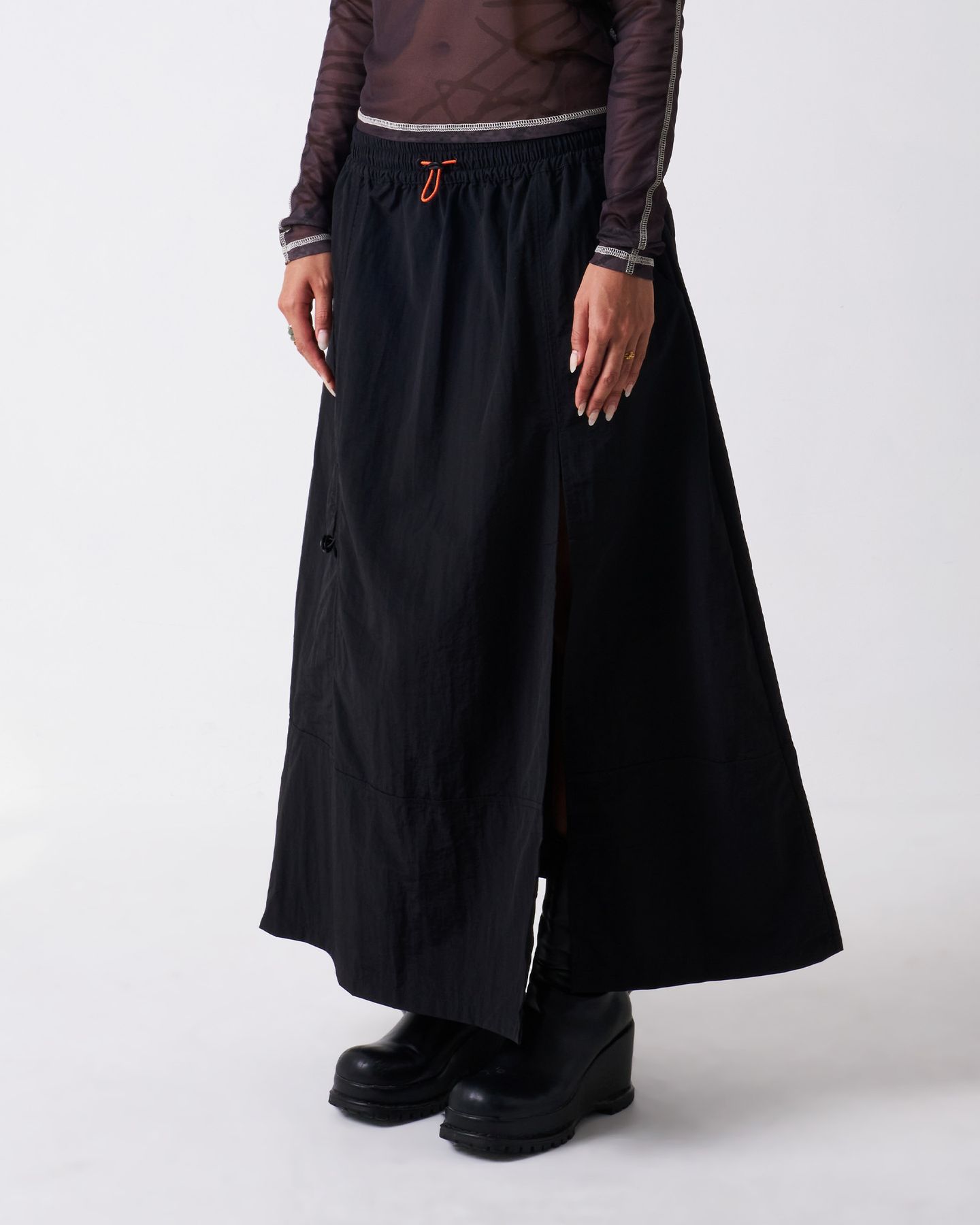 Unisex Nylon Skirt | Black
