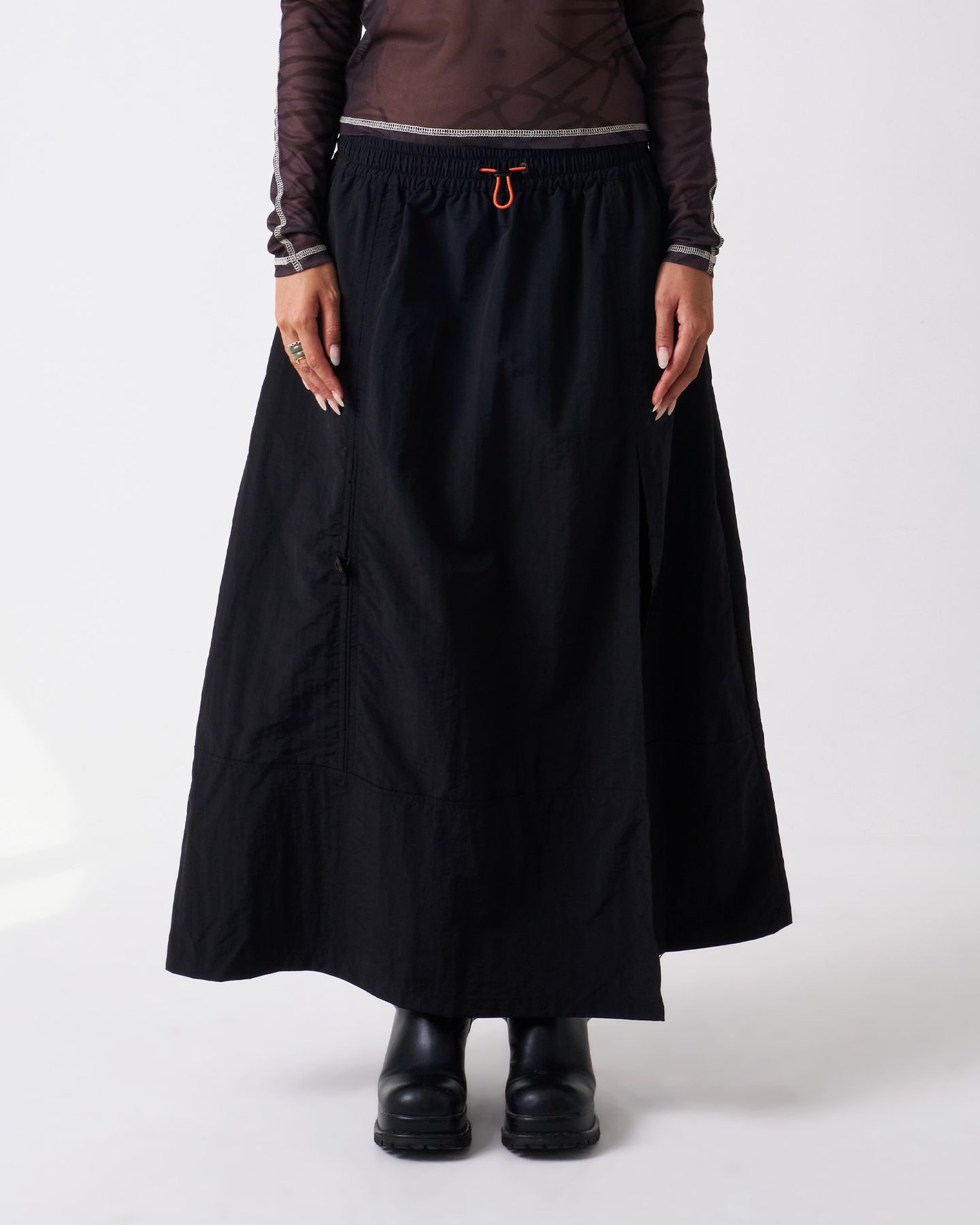 Unisex Nylon Skirt | Black