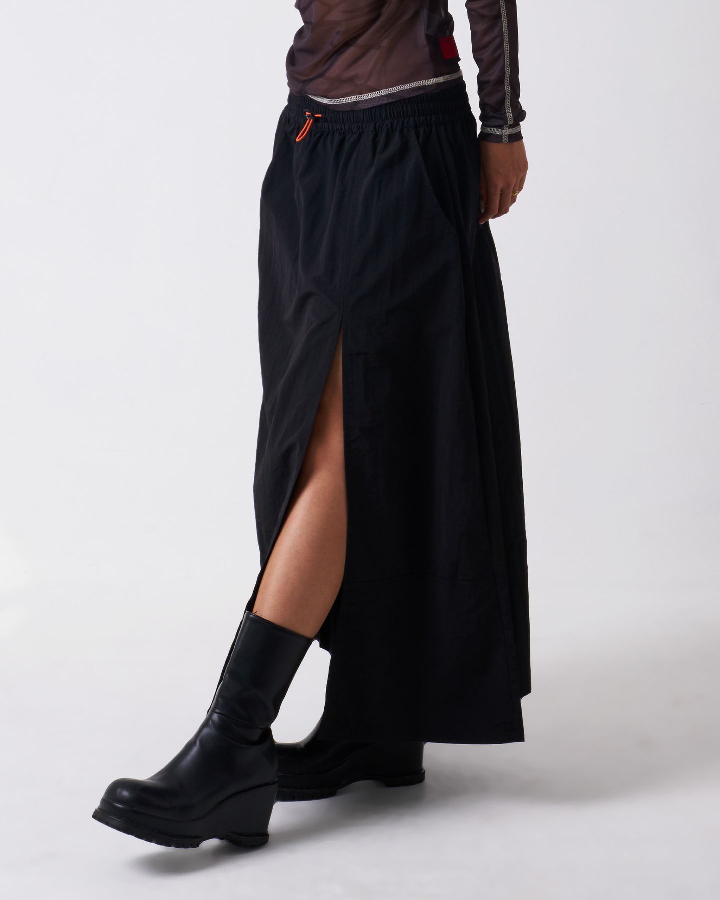 Unisex Nylon Skirt | Black
