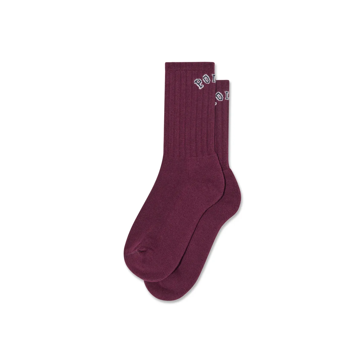 Large Rib Socks, College Logo | Wine