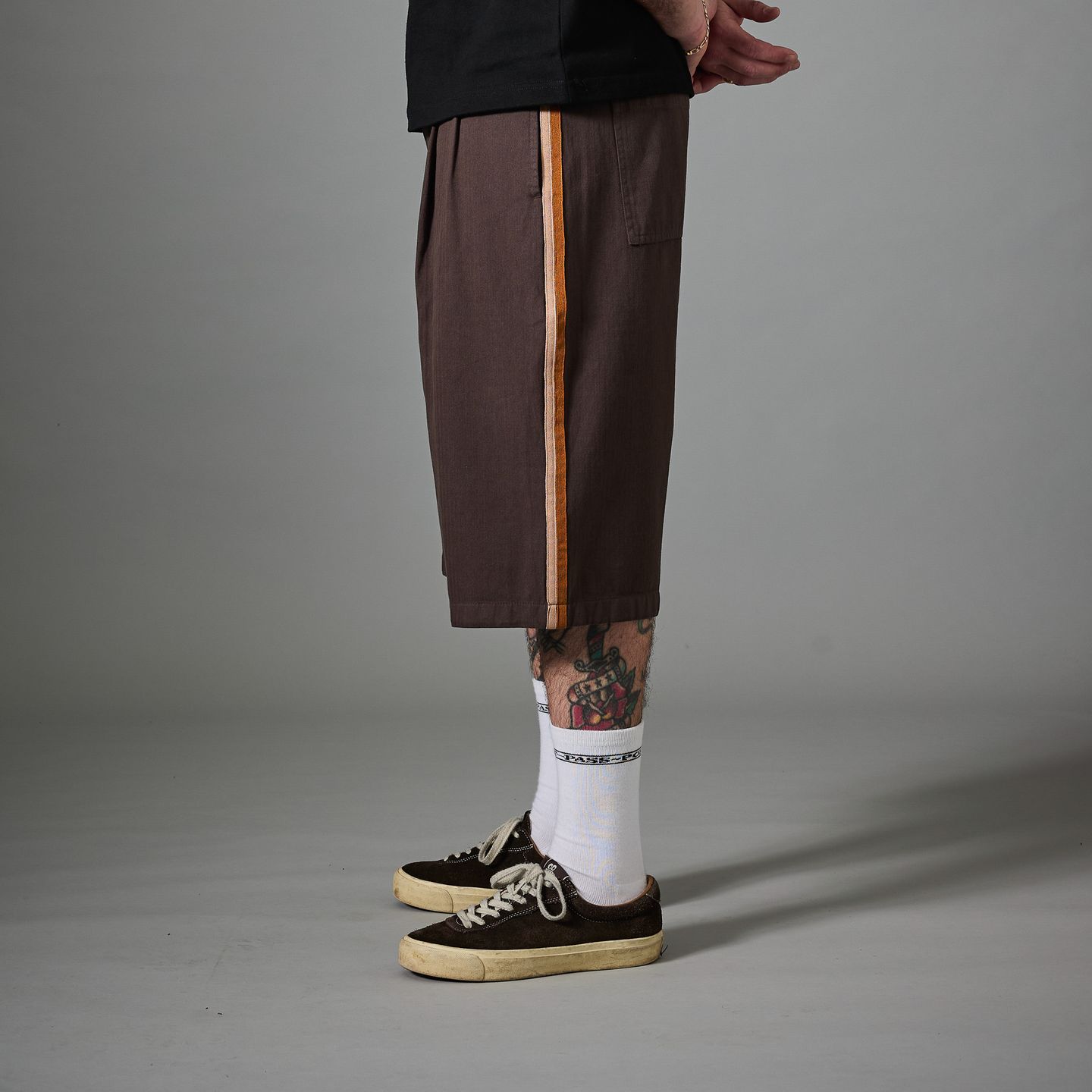 Herringbone Leagues Club Stripe Short | Dark Brown