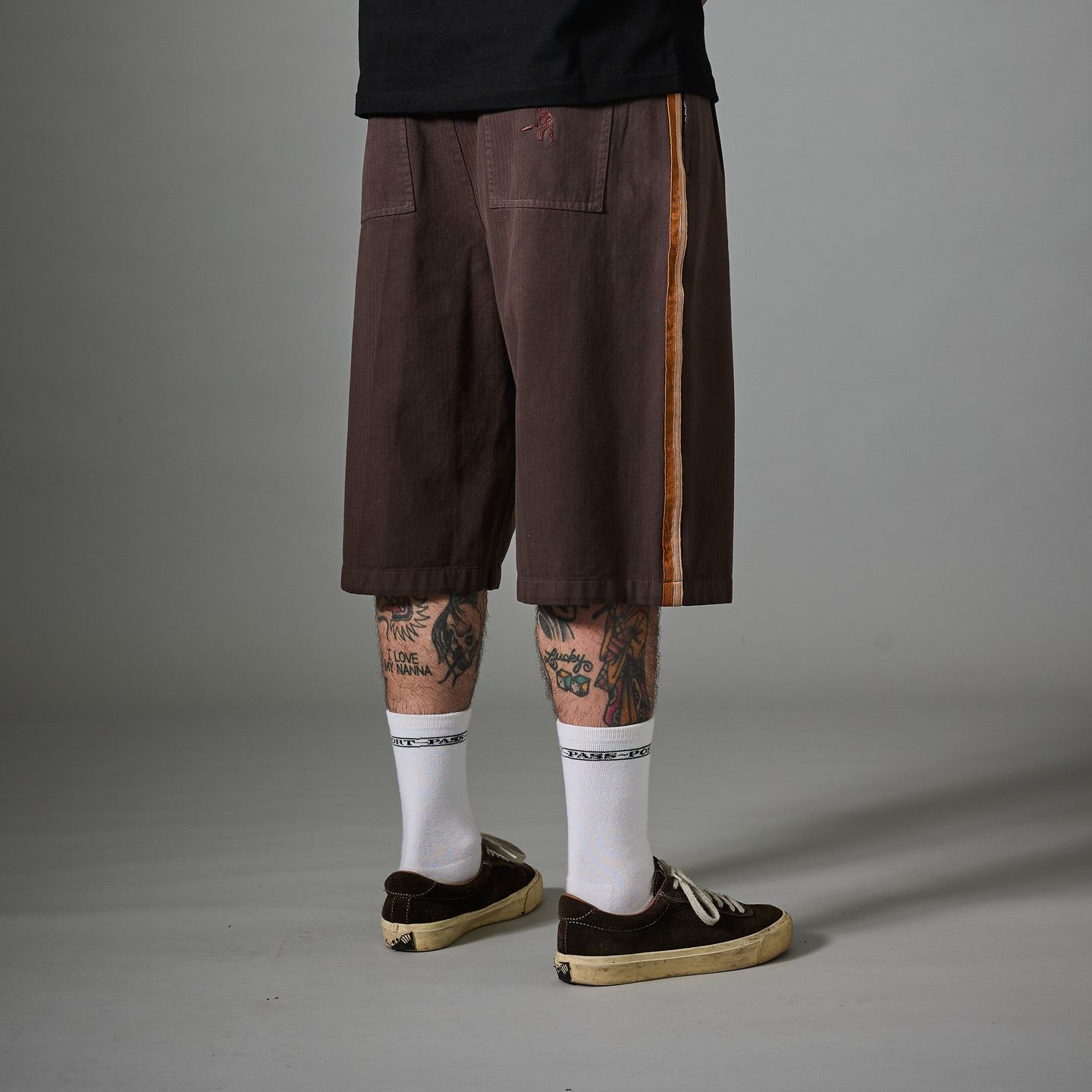 Herringbone Leagues Club Stripe Short | Dark Brown