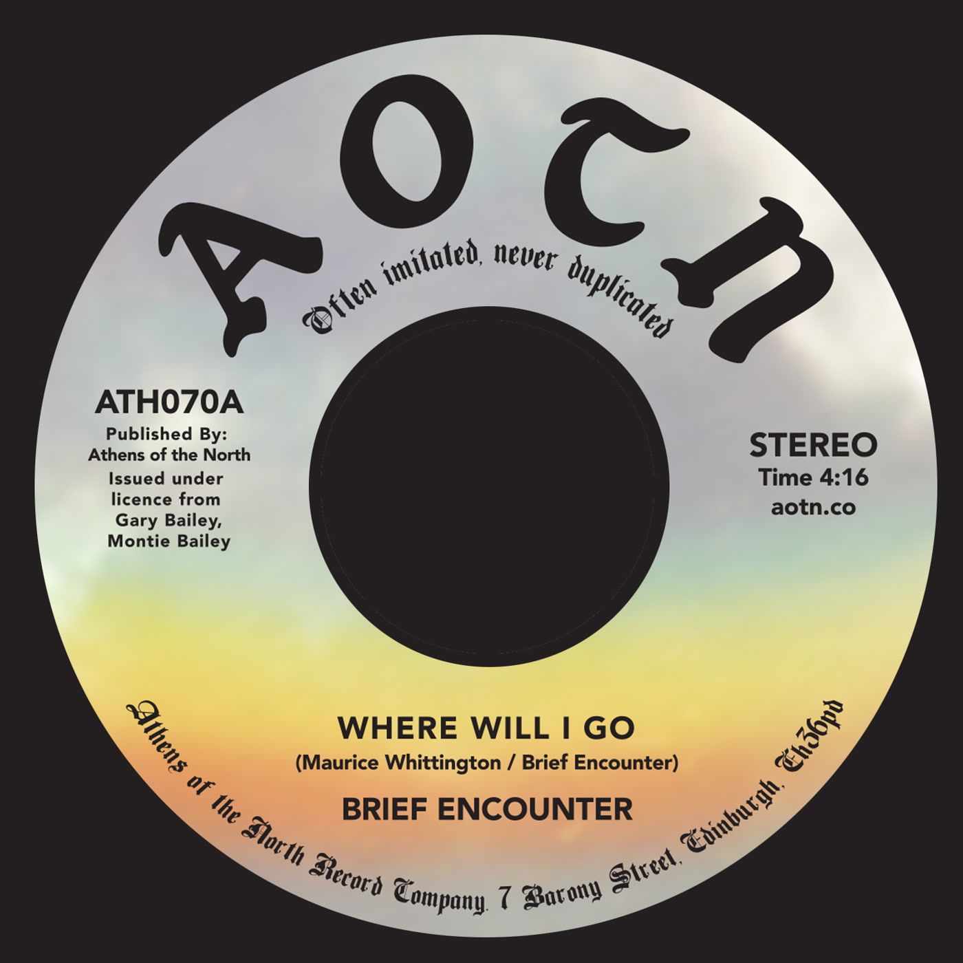 Brief Encounter - Where Will I Go / Always | Athens Of The North (ATH070) - main