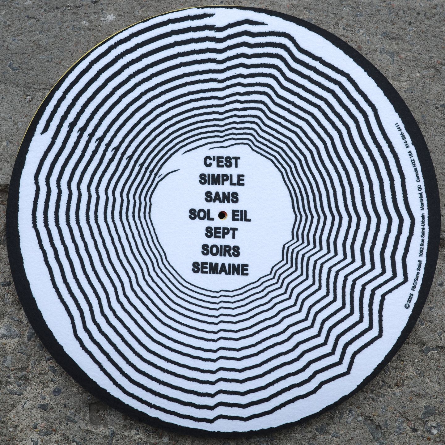 Sans Soleil - C'Est Simple Sept Soirs Slipmat - main Sans Soleil - C'Est Simple Sept Soirs Slipmat - main