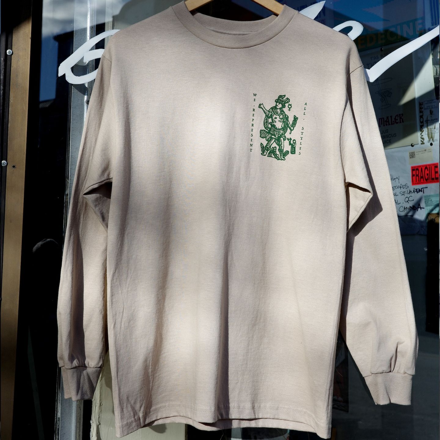 La Rama - Venus Long Sleeve Shirt - Tan & Green La Rama - Venus Long Sleeve Shirt - Tan & Green