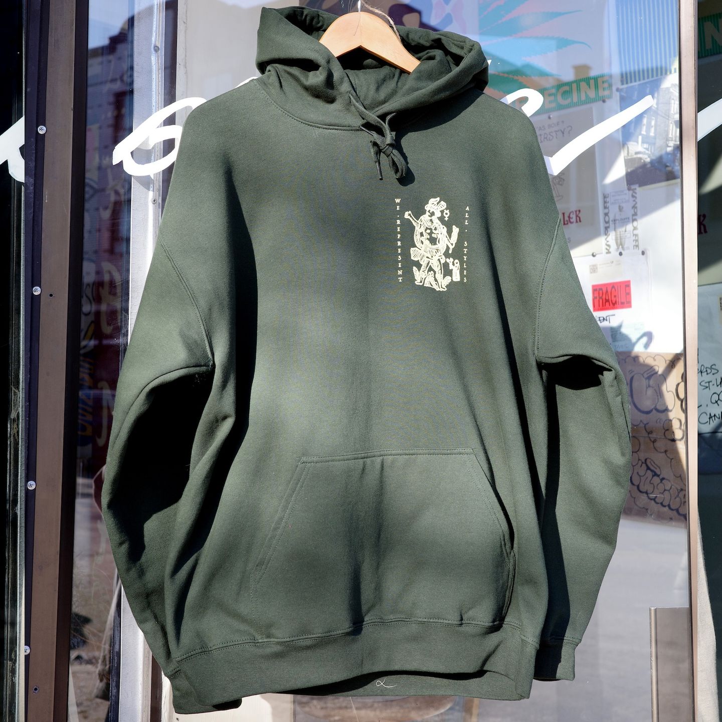 La Rama - Venus Cotton Hoodie - Forest Green & Cream - 2 La Rama - Venus Cotton Hoodie - Forest Green & Cream - 2