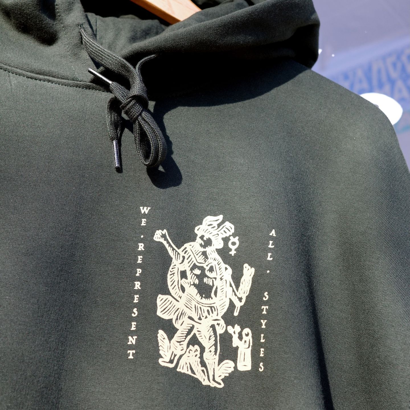 La Rama - Venus Cotton Hoodie - Forest Green & Cream - main La Rama - Venus Cotton Hoodie - Forest Green & Cream - main