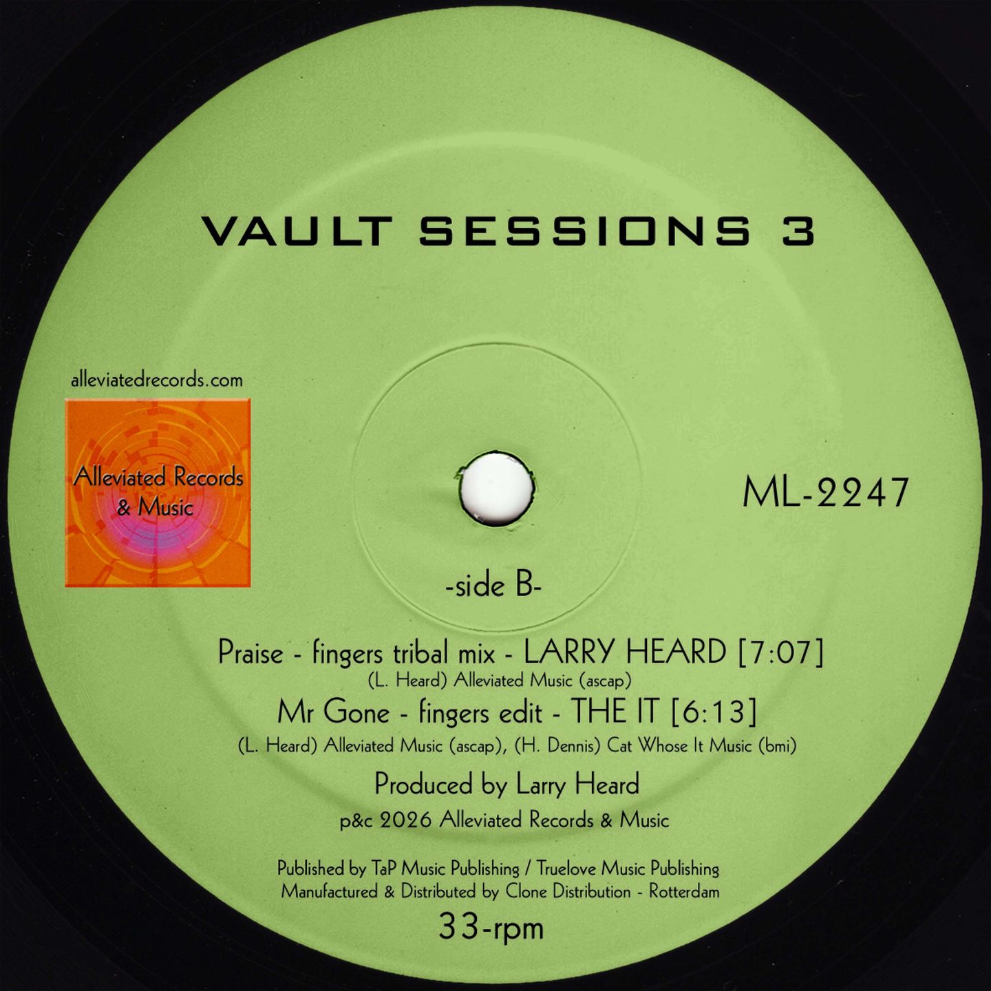 Larry Heard & Mr. Fingers & The It & Gherkin Jerks - Vault Sessions 3 | Alleviated Records (ML2247) - 2 Larry Heard & Mr. Fingers & The It & Gherkin Jerks - Vault Sessions 3 | Alleviated Records (ML2247) - 2