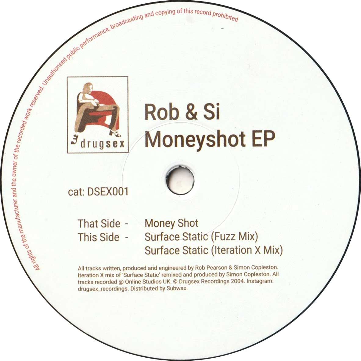 Rob & Si - Moneyshot EP | Drugsex (DSEX001) - main Rob & Si - Moneyshot EP | Drugsex (DSEX001) - main