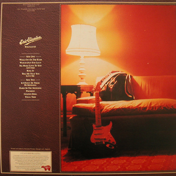 Eric Clapton - Backless | RSO (RSD 5001) - 5