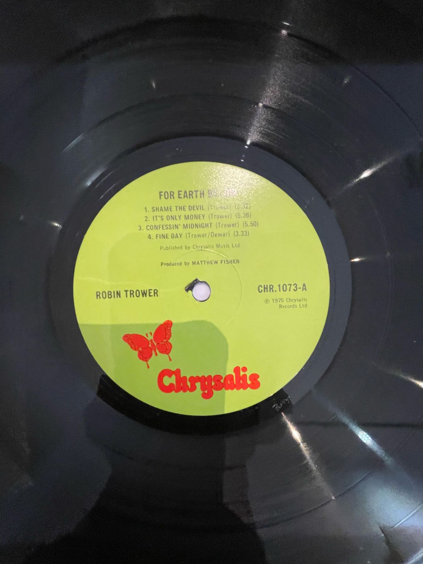 Robin Trower - For Earth Below | Chrysalis (CHR 1073) - 5 Robin Trower - For Earth Below | Chrysalis (CHR 1073) - 5