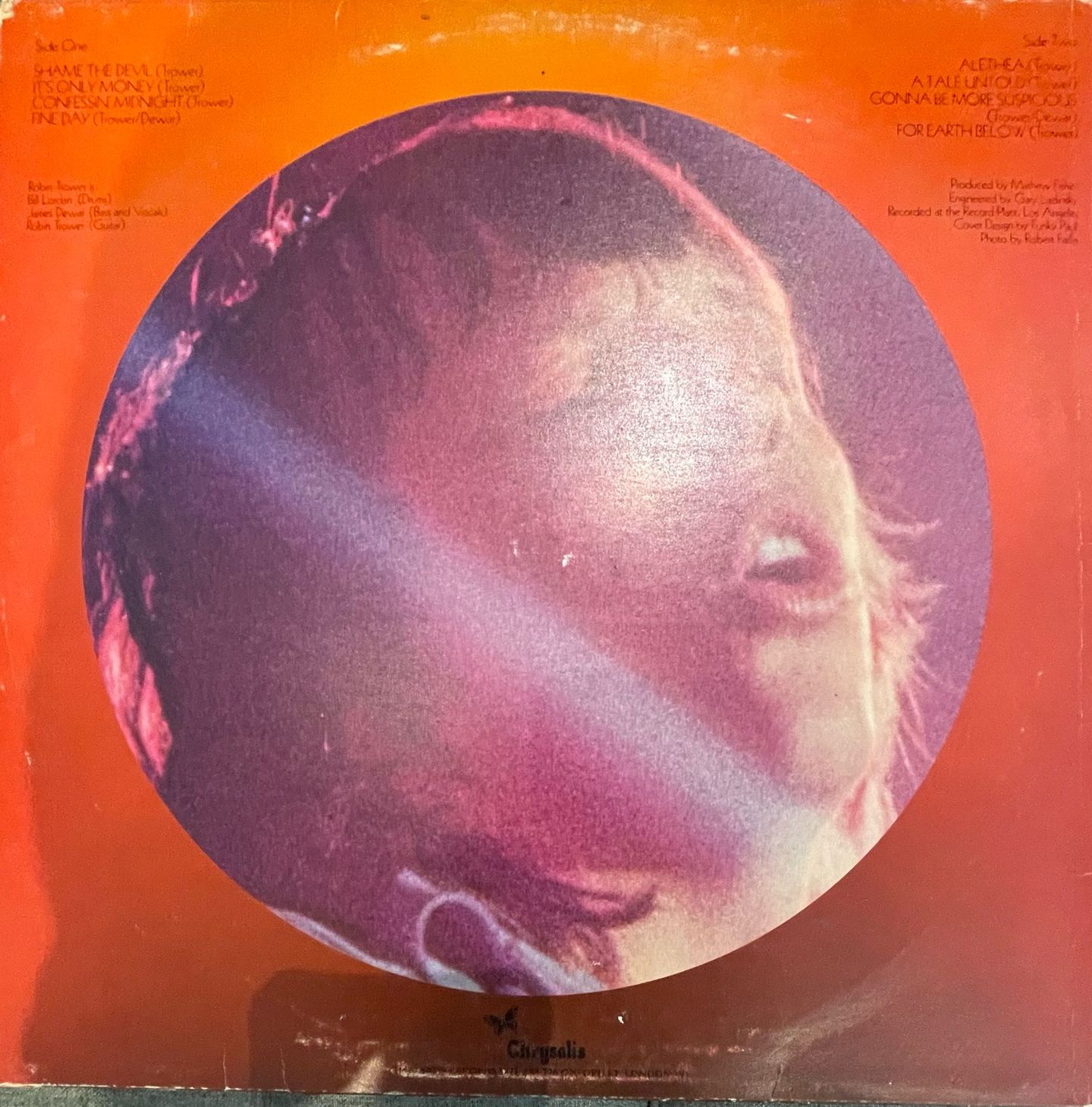 Robin Trower - For Earth Below | Chrysalis (CHR 1073) - 2 Robin Trower - For Earth Below | Chrysalis (CHR 1073) - 2
