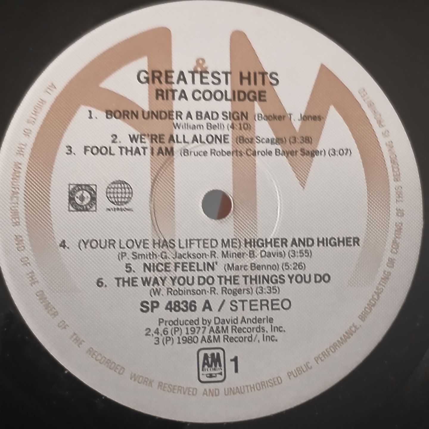 Rita Coolidge - Greatest Hits | A&M Records (SP 4836) - 4