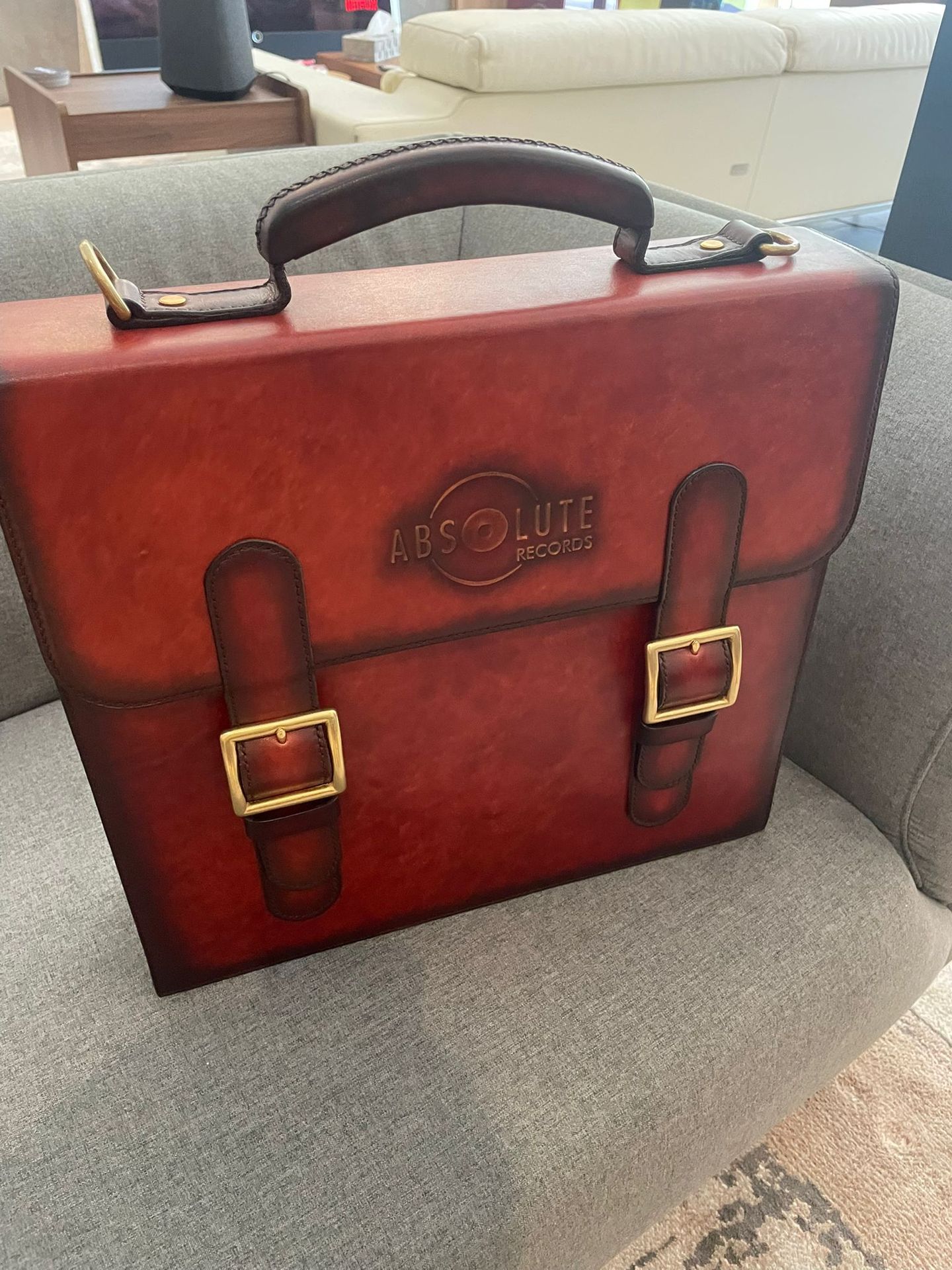 Absolute Records - Limited Edition Handmade Leather Vinyl Record/ Office Bag - main
