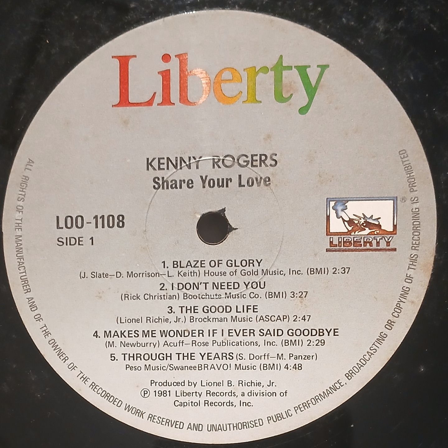 Kenny Rogers - Share Your Love | Liberty (LOO-51108) - 2