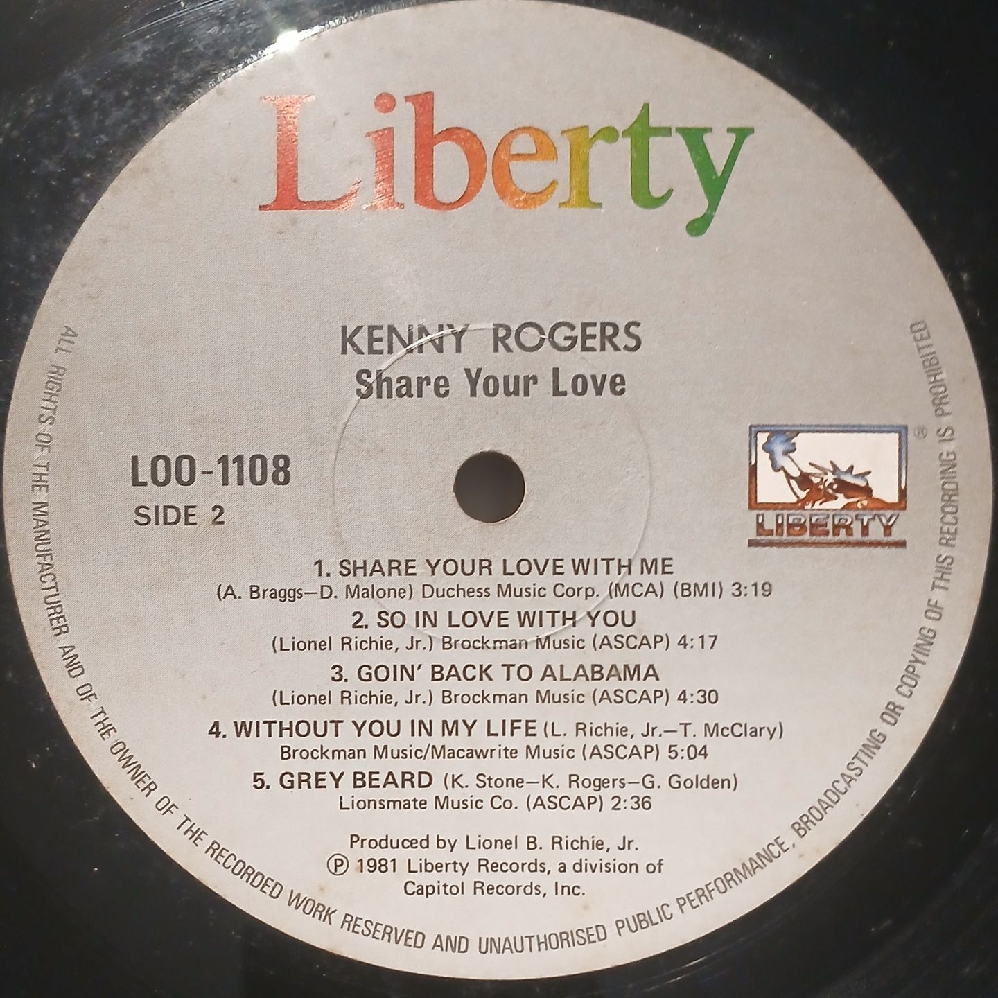 Kenny Rogers - Share Your Love | Liberty (LOO-51108) - 3