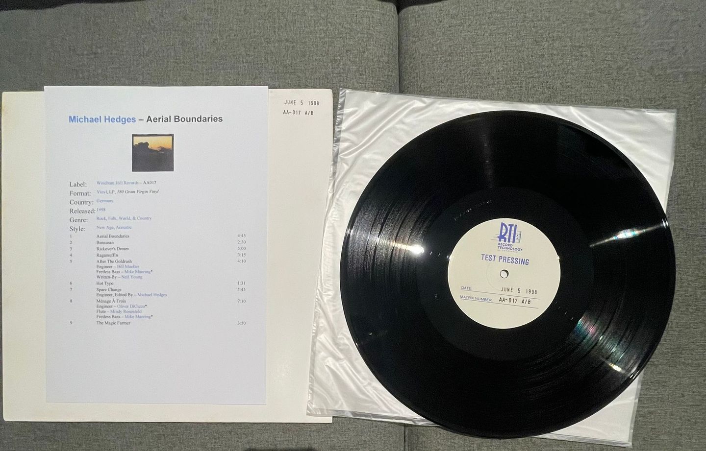 Michael Hedges - Aerial Boundaries | Alto Analogue (AA-017) - 2