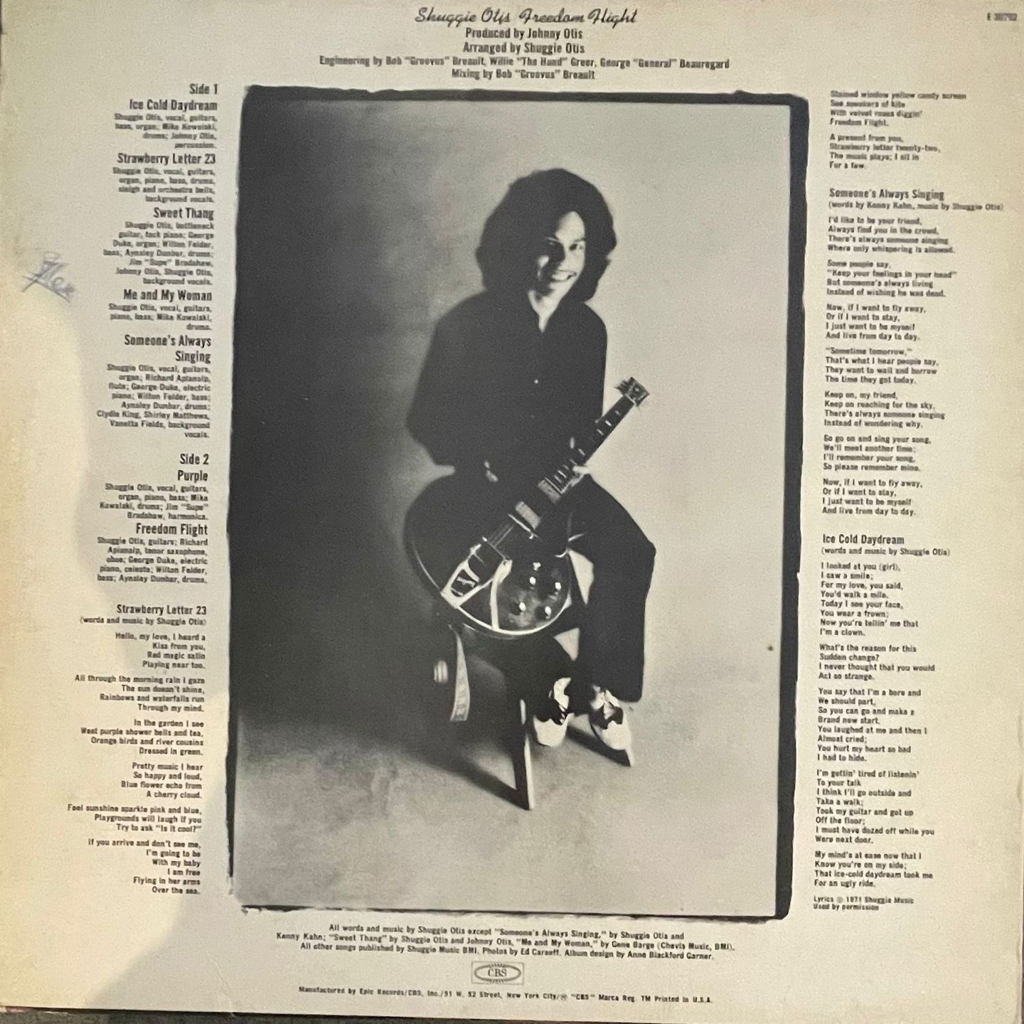Shuggie Otis - Freedom Flight | CBS Records (E-30752) - 2 Shuggie Otis - Freedom Flight | CBS Records (E-30752) - 2