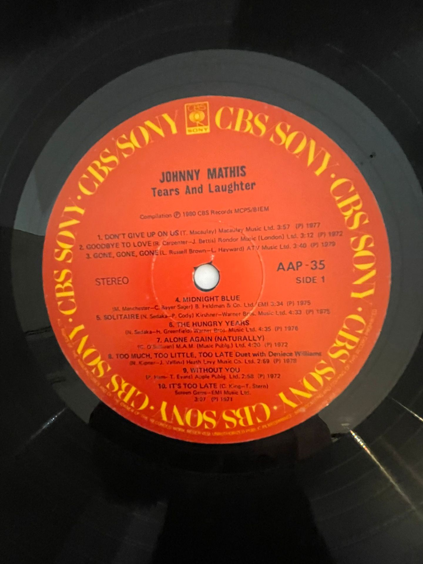 Johnny Mathis - Tears And Laughter | CBS (AAP 35) - 5