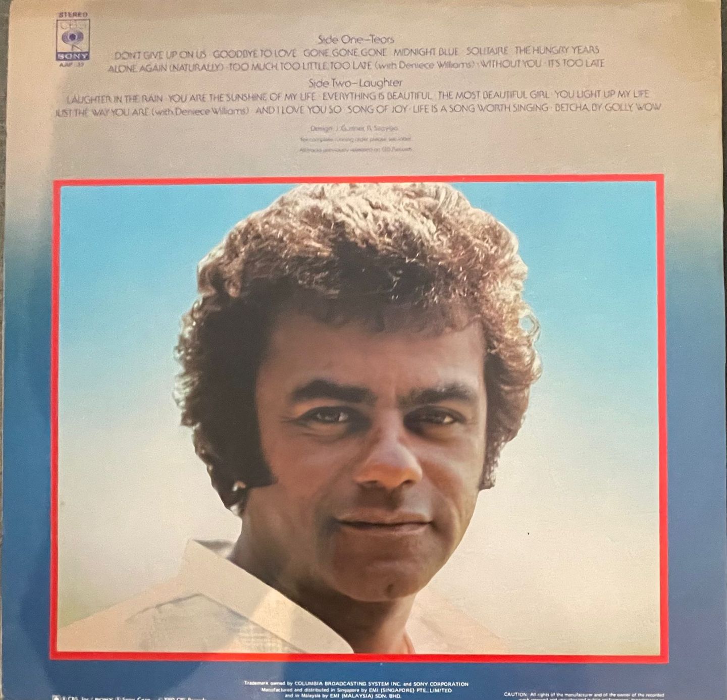 Johnny Mathis - Tears And Laughter | CBS (AAP 35) - 2