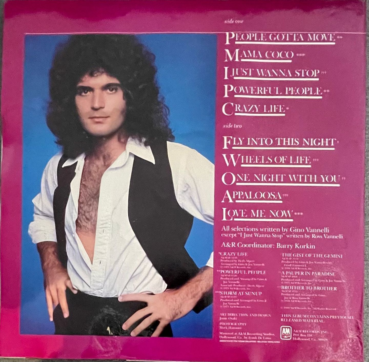 Gino Vannelli - The Best Of Gino Vannelli | A&M Records (SP-3729) - 2