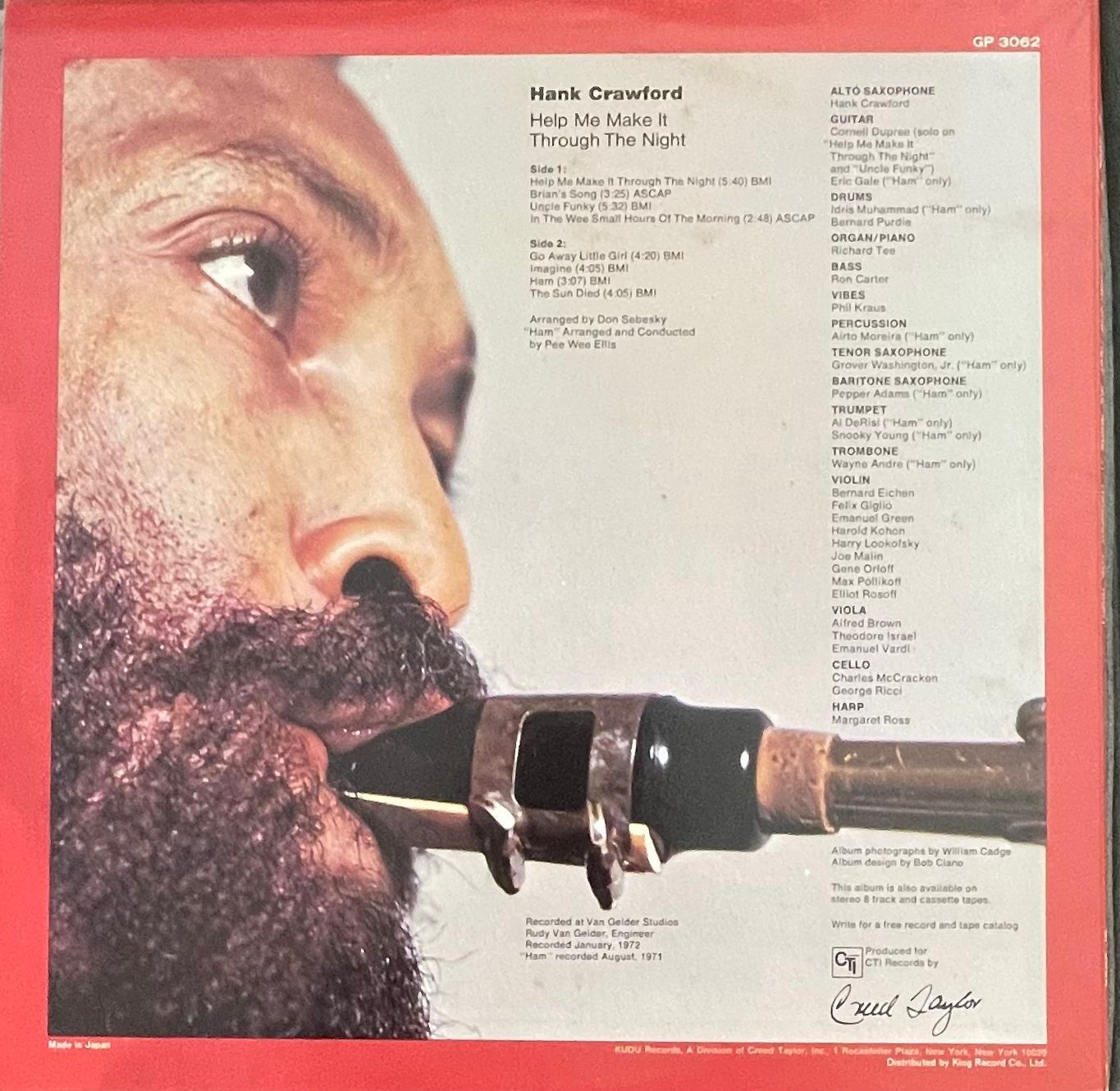 Hank Crawford - Help Me Make It Through The Night | Kudu (GP-3062) - 2